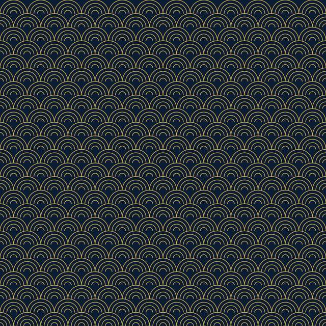 Seigaiha gold on navy luxury Japanese wave pattern